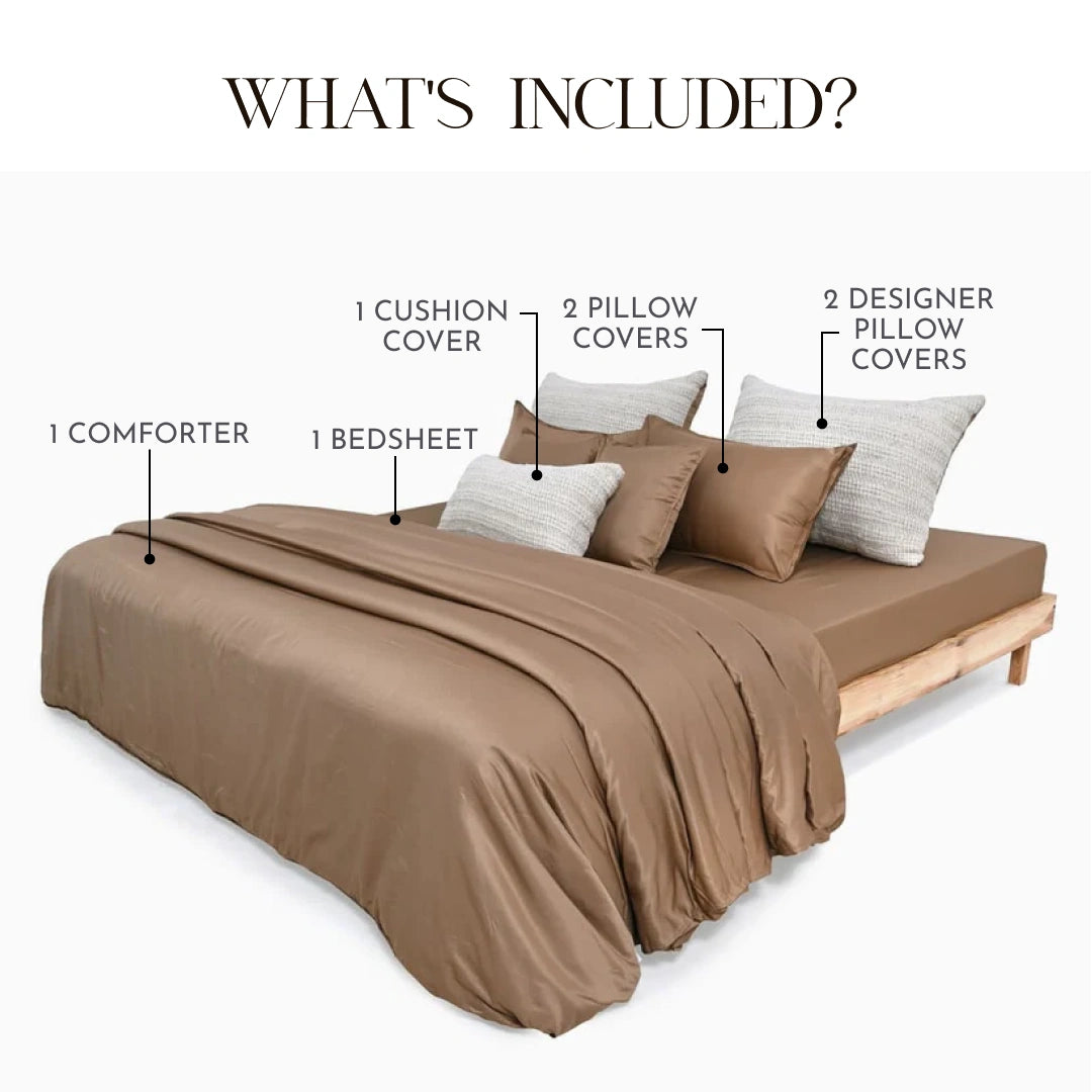 Zarf Italian Staple Weave Bedding Set Of 7- Aven