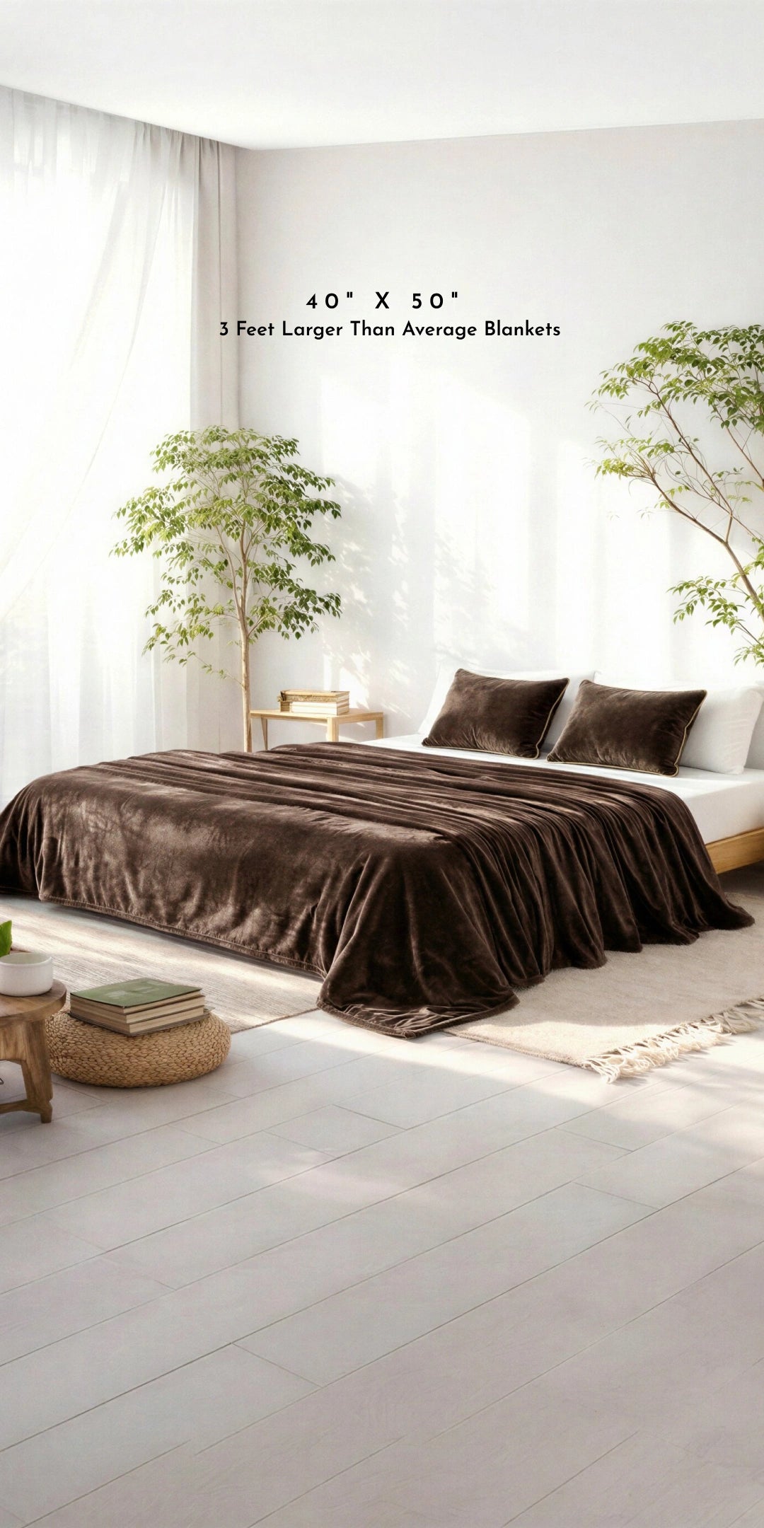 Zarf All-Season Premium Baby Size AC Blanket With One Cushion Cover - Mocha