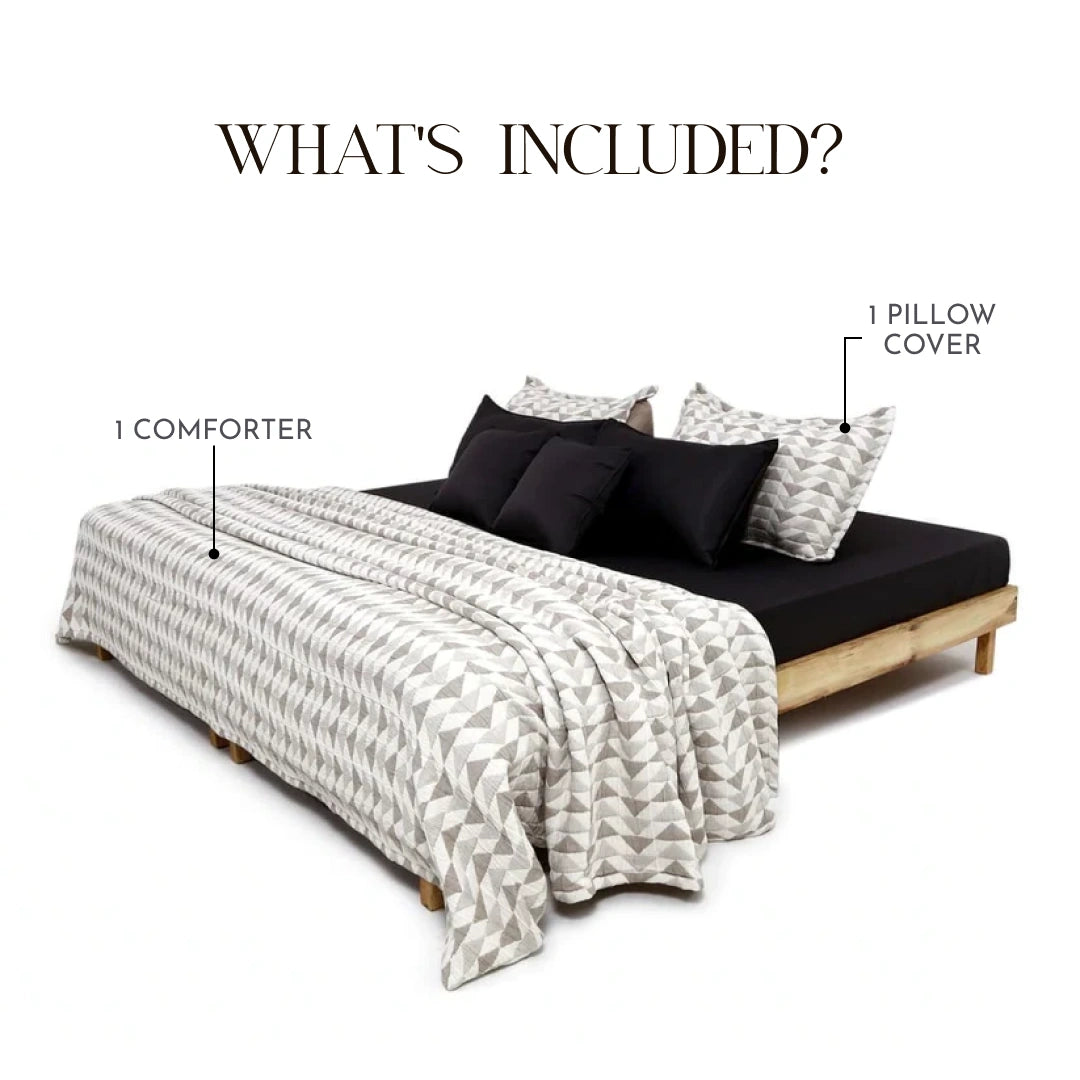 Zarf All-Season Plush Baby Size AC Comforter With 1 Pillow Case - Celestial Grey