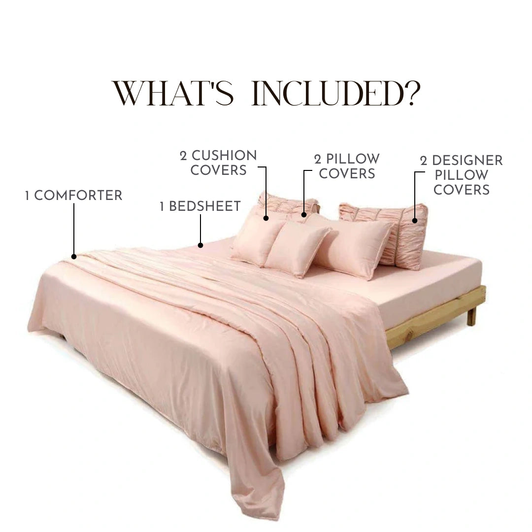 Zarf Italian Staple Weave Bedding Set Of 8 - Dahlia