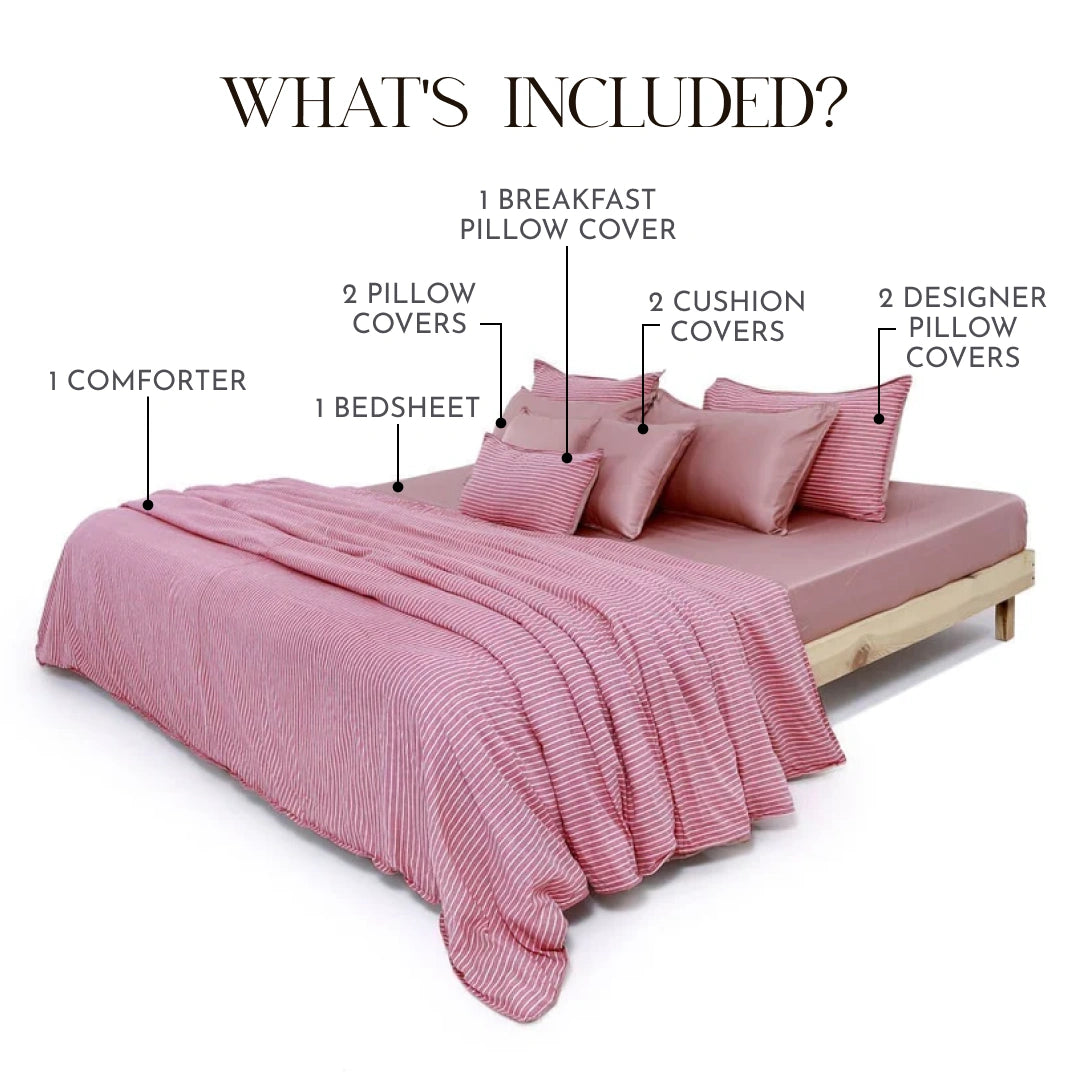 Zarf Linen Blend Bedding Set Of 9 - Sero