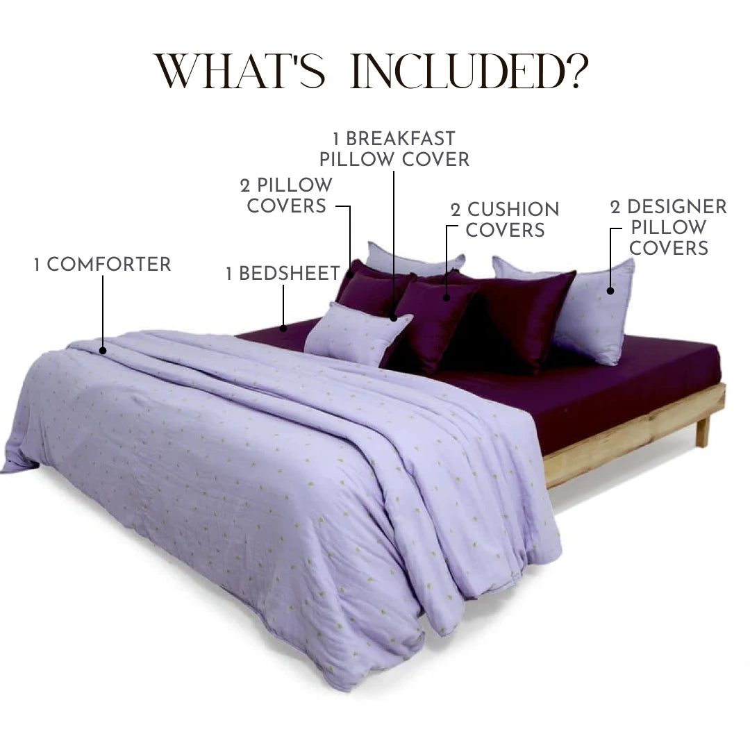 Zarf Linen Blend Bedding Set Of 9 - Reve