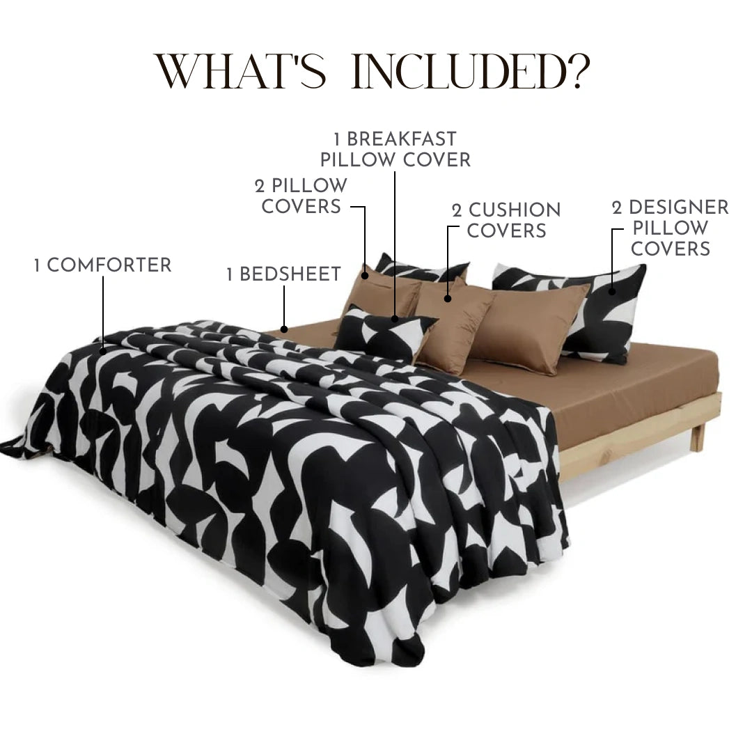 Zarf Linen Blend Bedding Set Of 9 - Axis