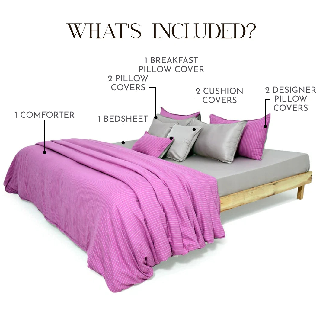 Zarf Linen Blend Bedding Set Of 9 - Halo