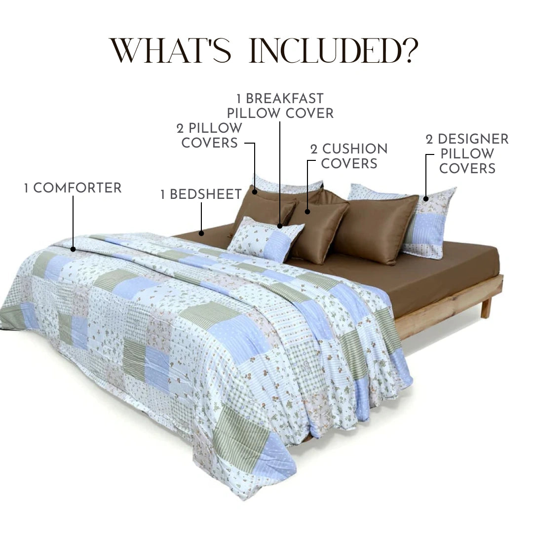 Zarf AC Comforter Bedding Set Of 9 - Vara