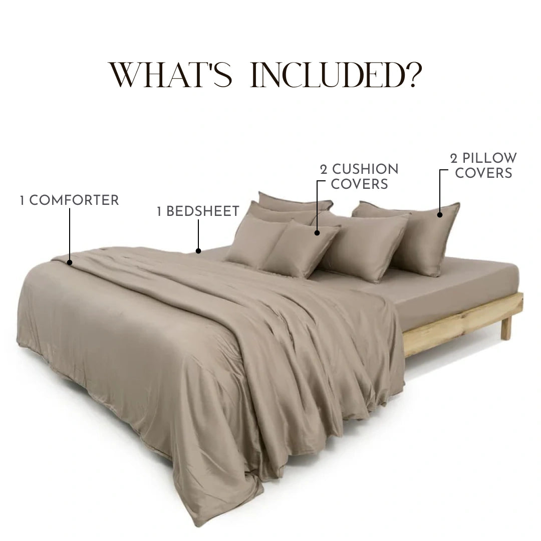 Zarf Egyptian Cotton Bedding Set Of 6 - Dove