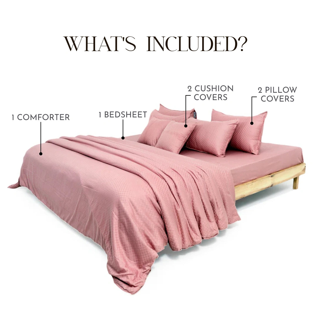 Zarf Egyptian Cotton Bedding Set Of 6 - Petal