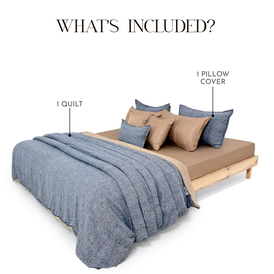 ZARF Reversible Baby Size Quilt With 1 Pillowcase - Fleck