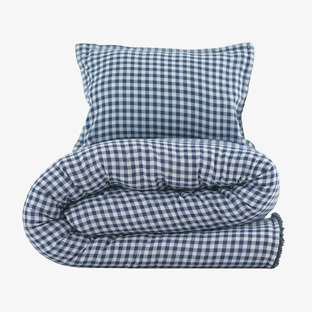 Reversible Baby Blanket With 1 Pillow & 1 Pillow Cover - Dreamy Bluebell