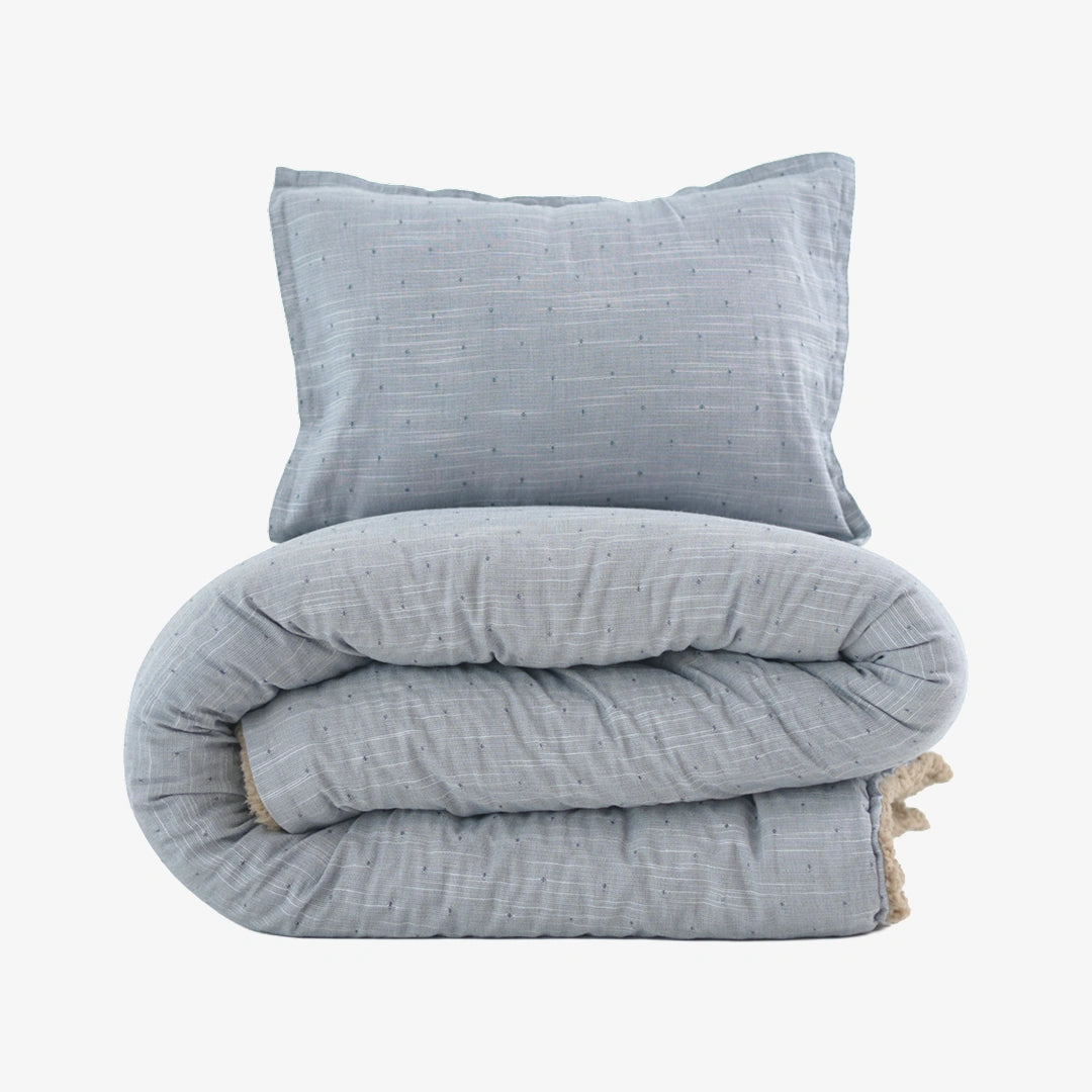 Reversible Baby Blanket With 1 Pillow & 1 Pillow Cover - Sky Daze