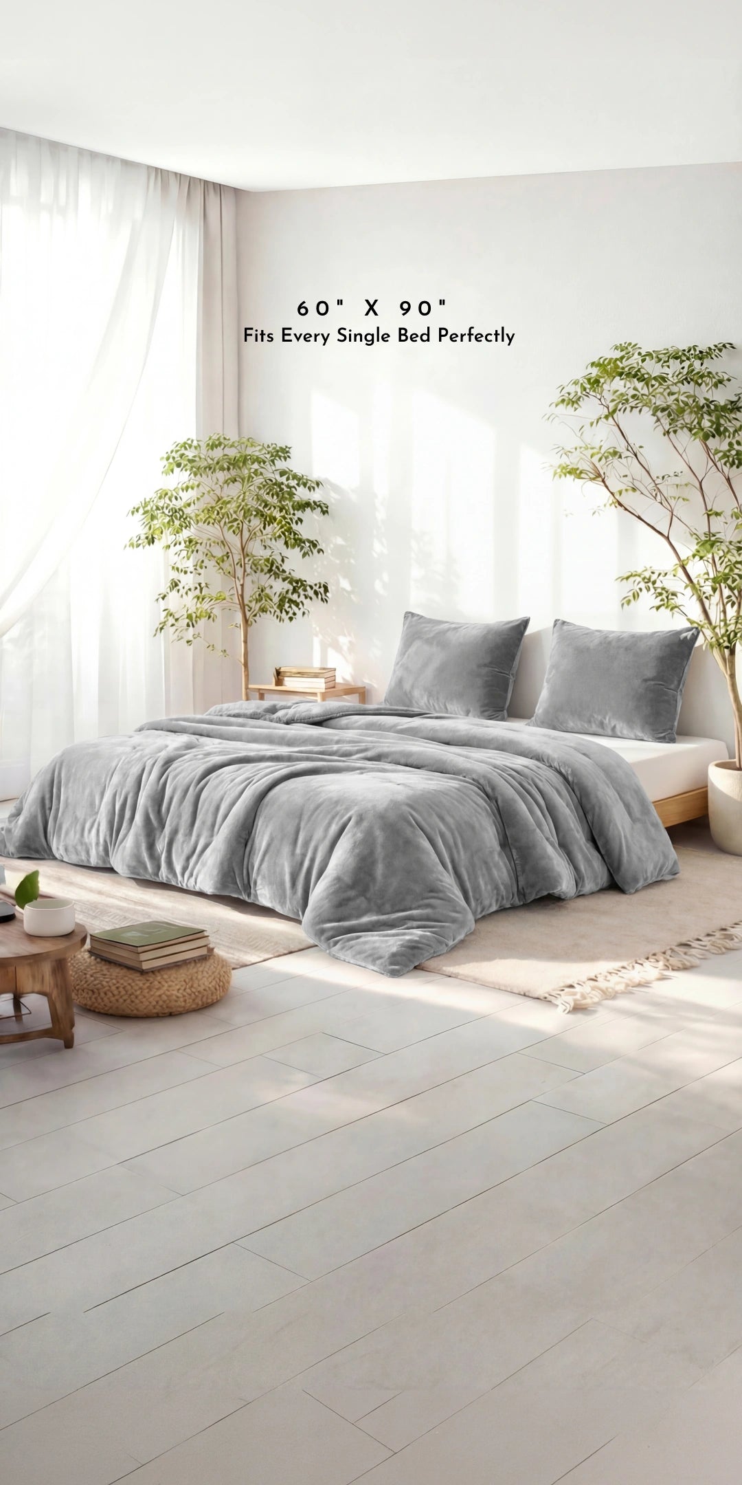 Zarf Reversible Blanket Cover For Single Size Bed With 2 Cushion Covers - Chicago Mist