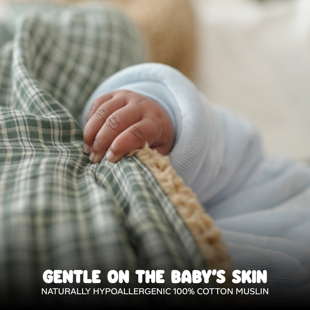 Reversible Baby Blanket With 1 Pillow & 1 Pillow Cover - Dewdrop