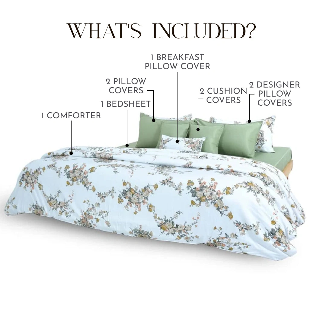 Zarf Linen Blend Bedding Set Of 9 - Ember