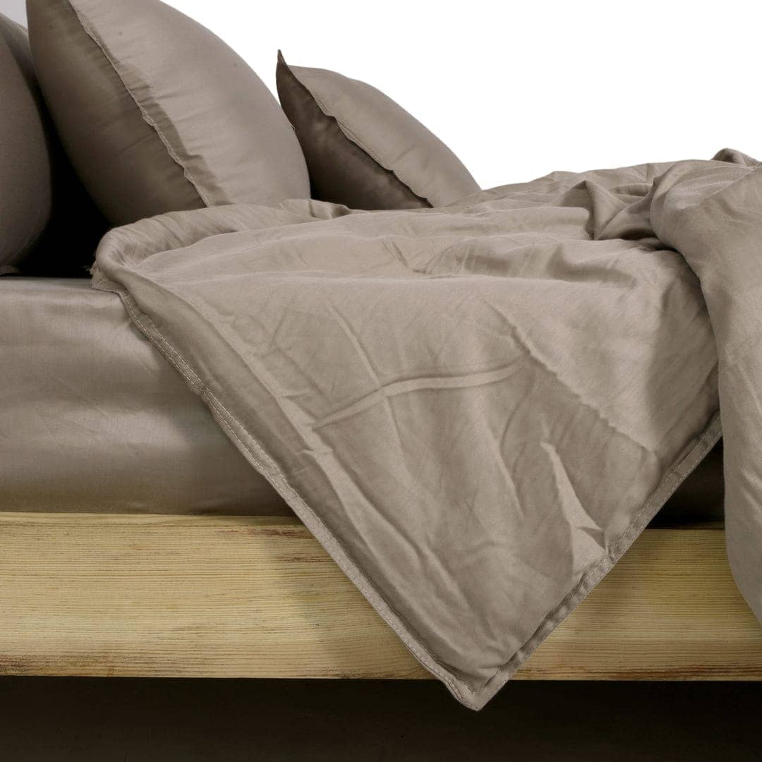 Zeries Egyptian Cotton Bedsheets With 2 Pillow Cases & 2 Cushion Covers - Dove