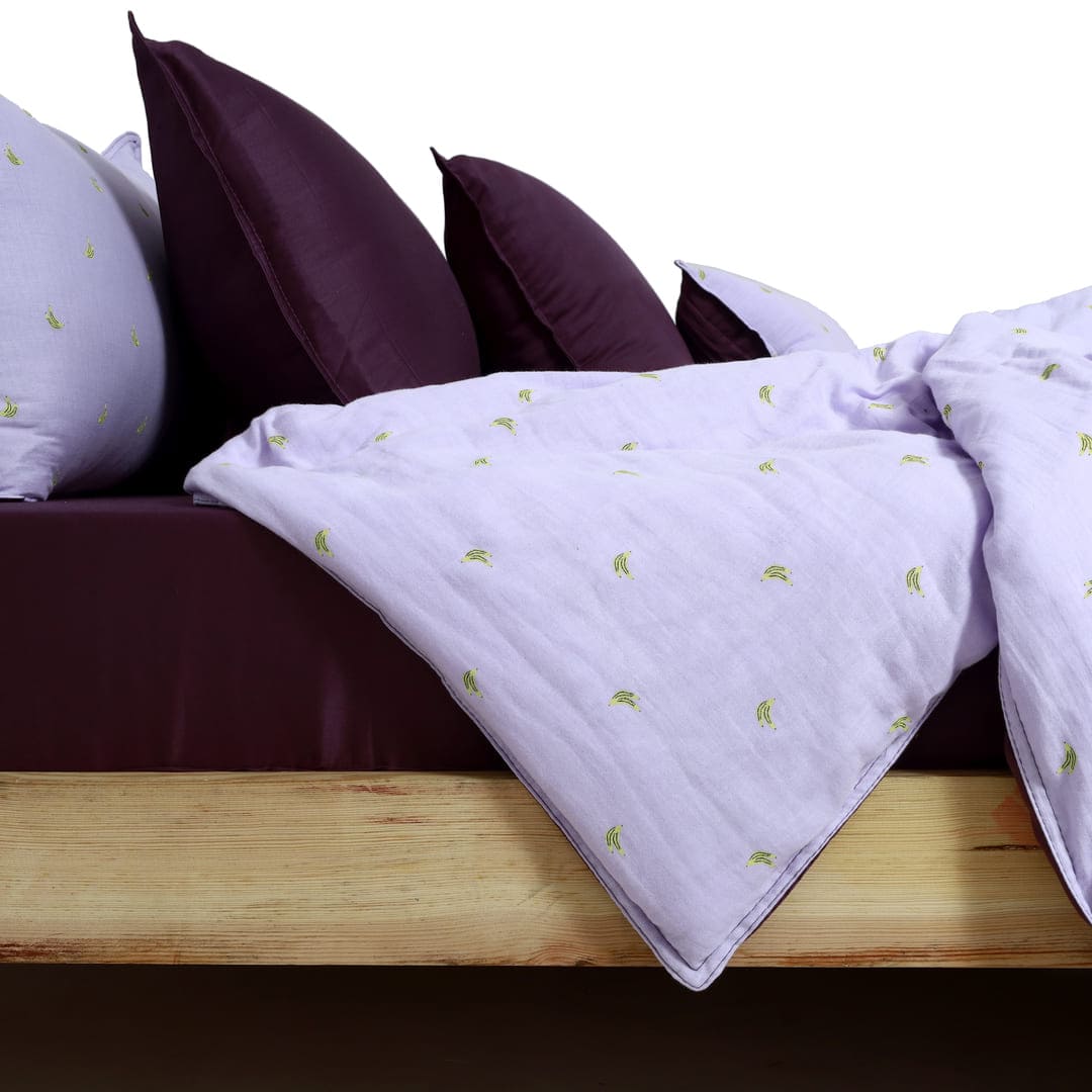 Linen Blend AC Comforter With 2 Pillow Cases and 1 Breakfast Pillow - Reve