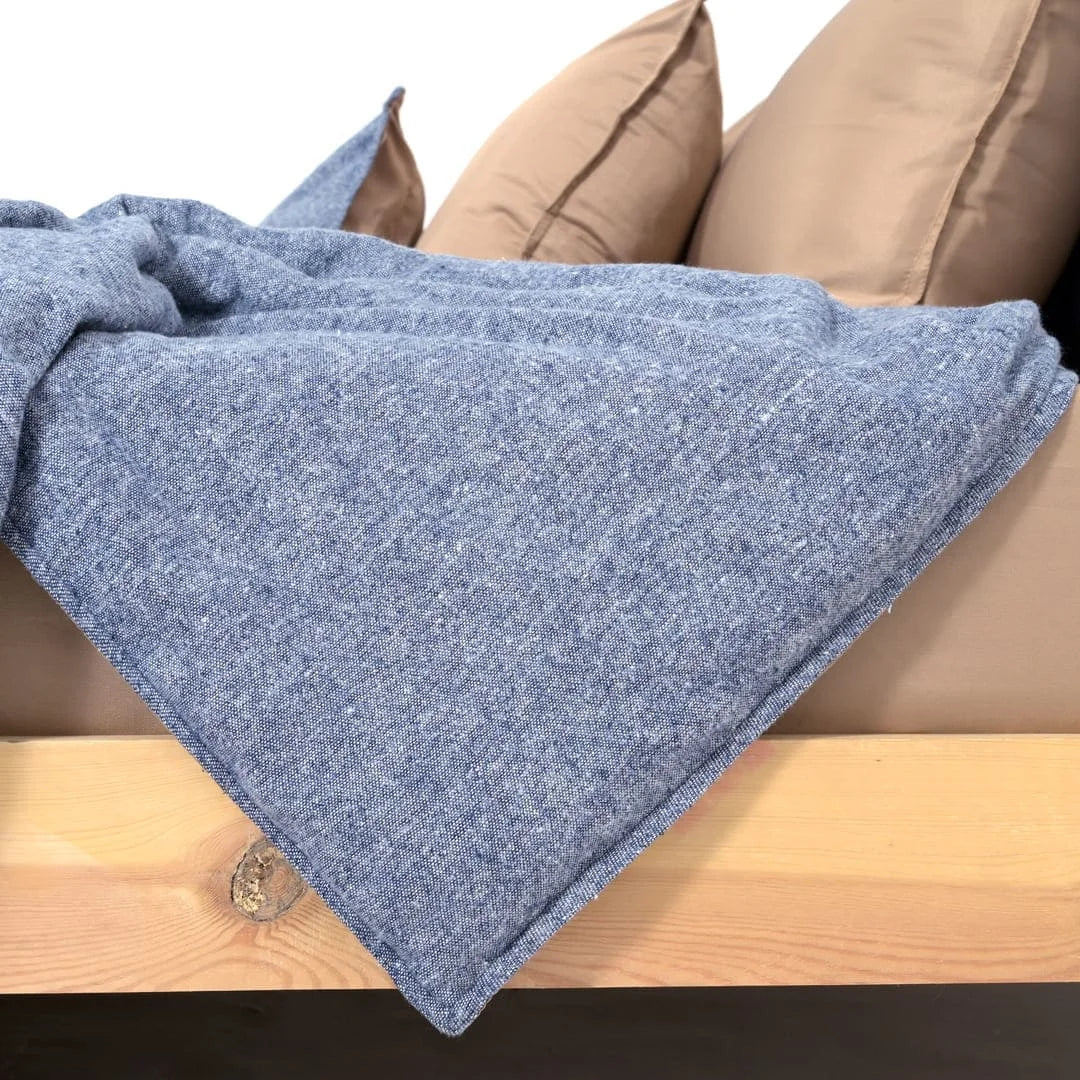 Linen Blend AC Comforter With 2 Pillow Cases and 1 Breakfast Pillow - Fleck