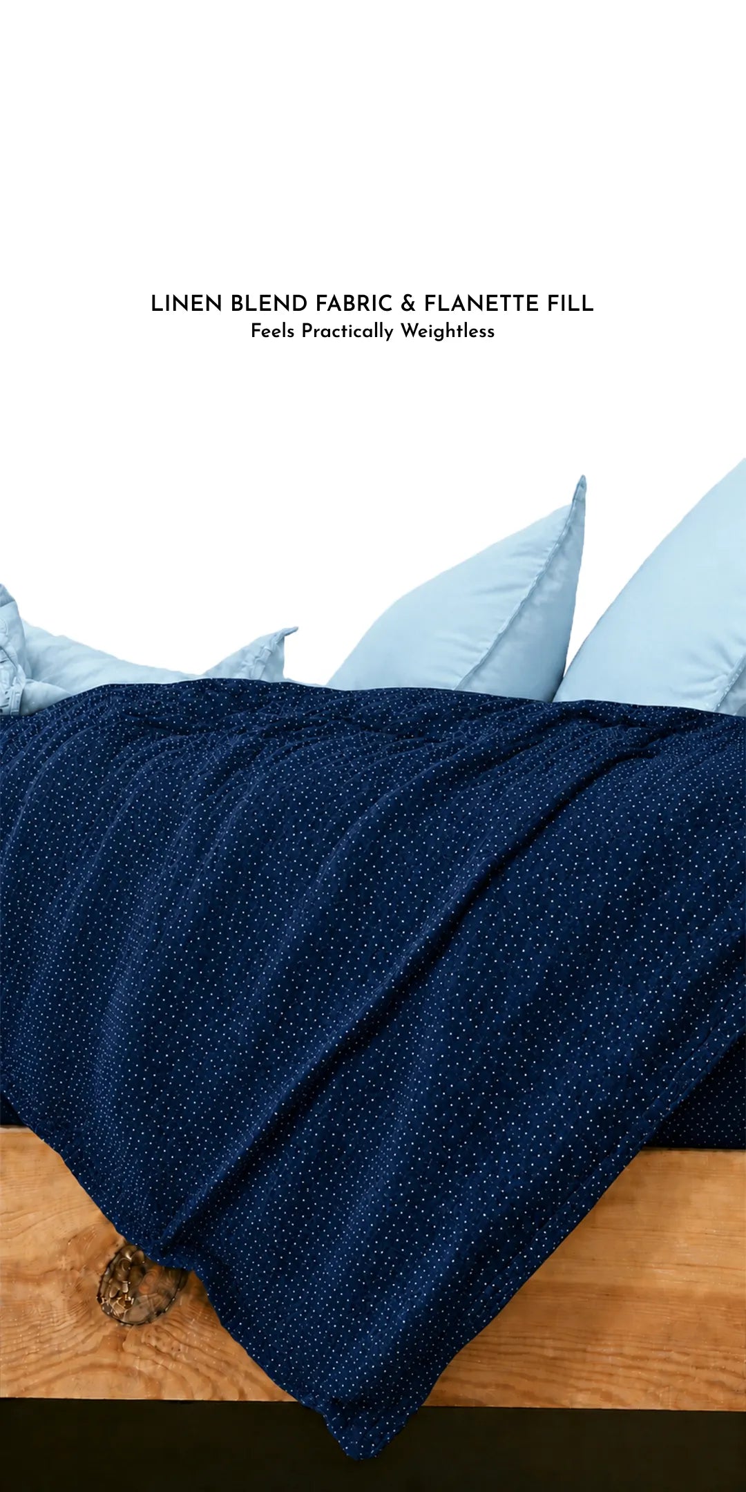 Linen Blend AC Comforter With 2 Pillow Cases and 1 Breakfast Pillow - Nebula