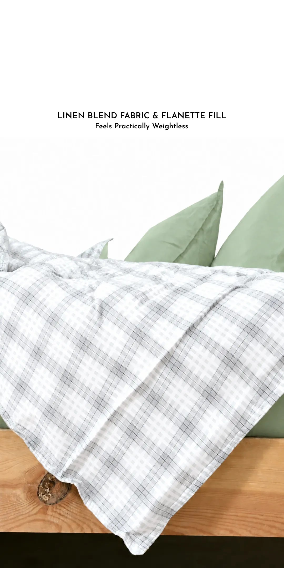 Zarf Linen Blend Bedding Set Of 9 - Pistachio