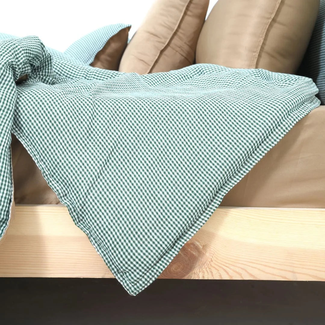 Linen Blend AC Comforter With 2 Pillow Cases and 1 Breakfast Pillow - Brume