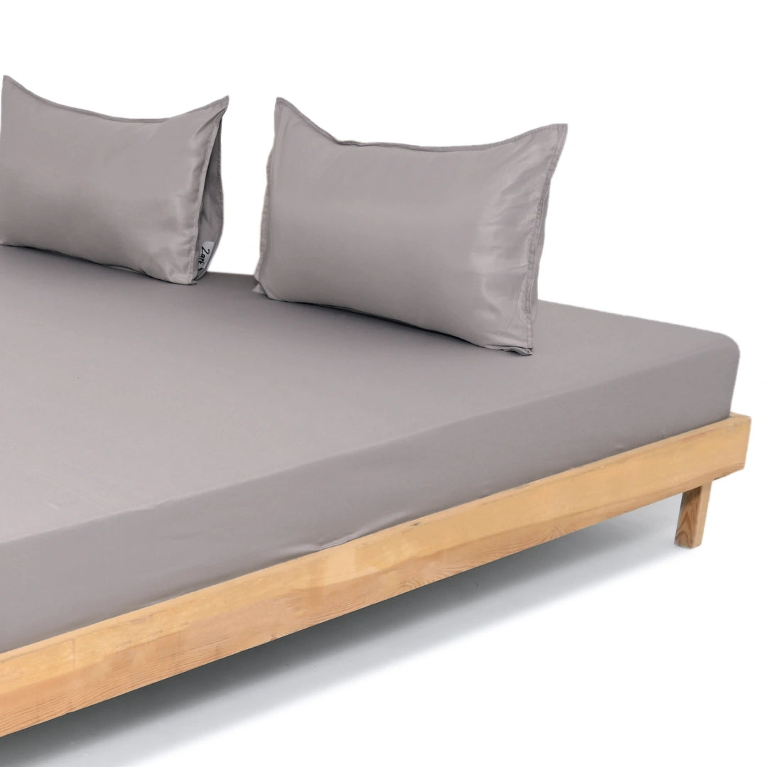 ZARF Italian Staple Weave Bedsheet With 2 Solid Pillowcases - Marbelle