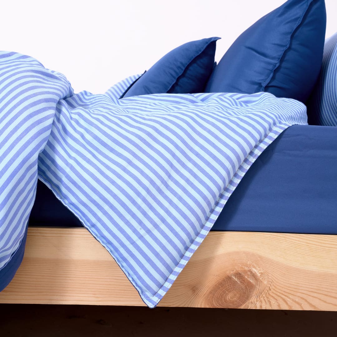 Zarf Linen Blend Bedding Set Of 9 - Sail