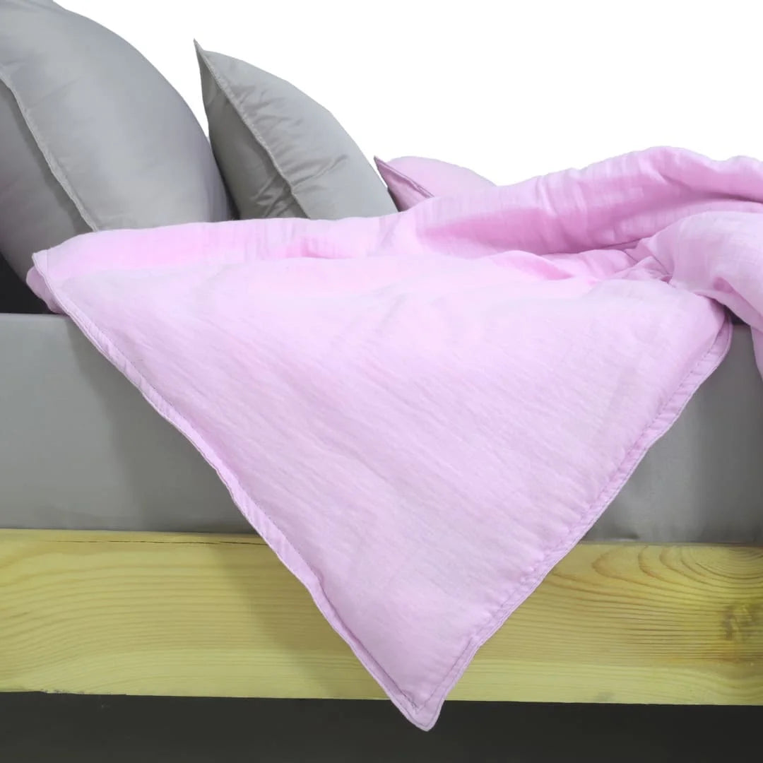Linen Blend AC Comforter With 2 Pillow Cases and 1 Breakfast Pillow - Promenade