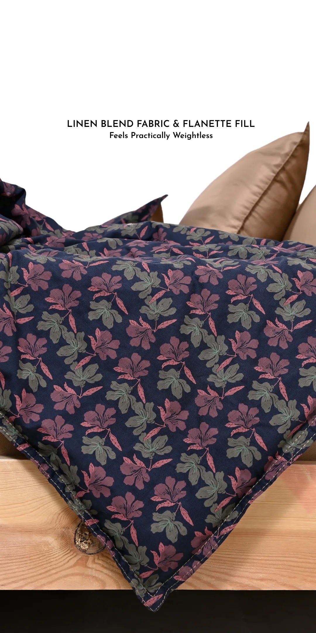 Zarf Linen Blend Bedding Set Of 9 - Camellia