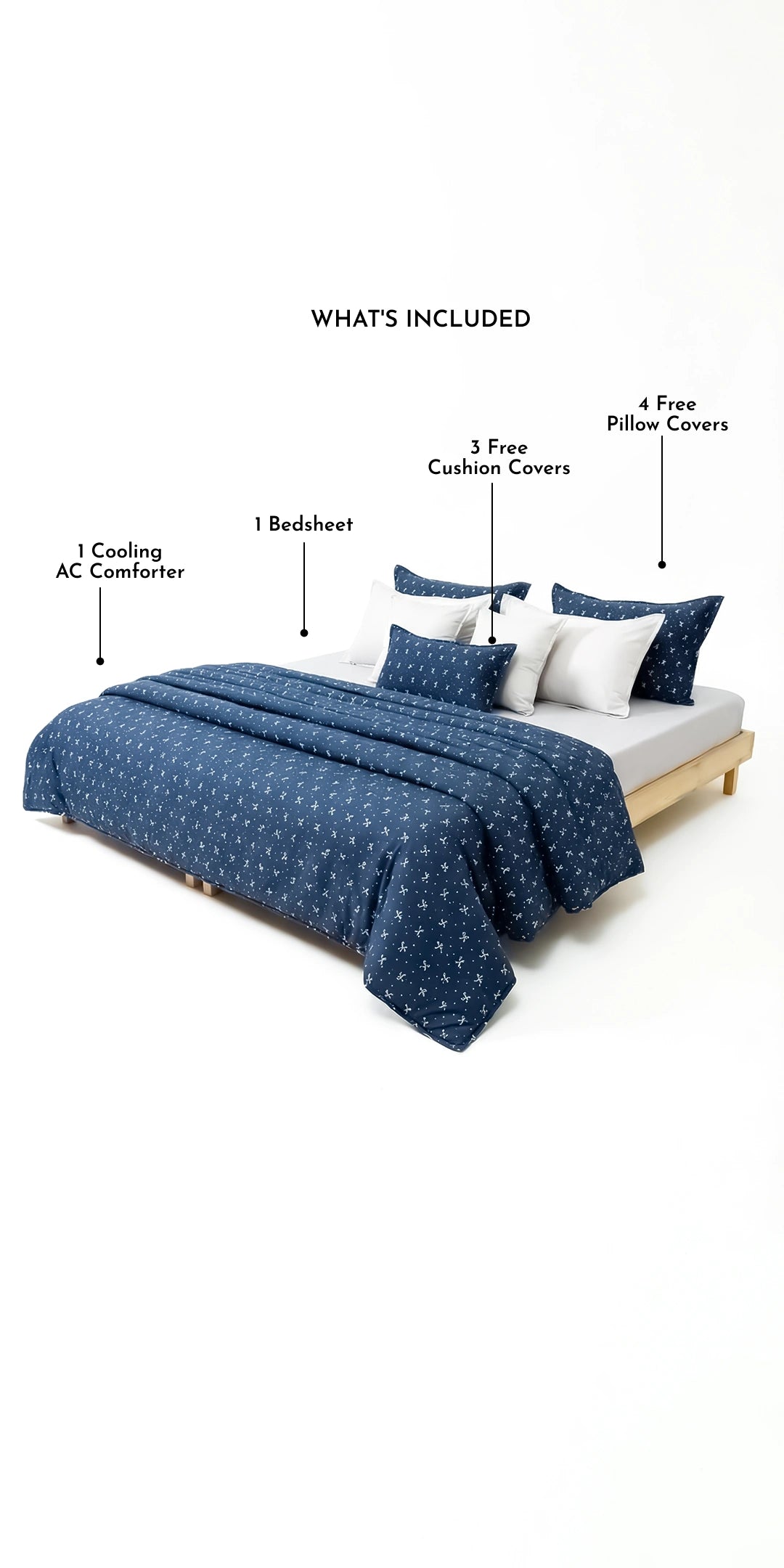 Zarf Linen Blend Bedding Set Of 9 - Ruban