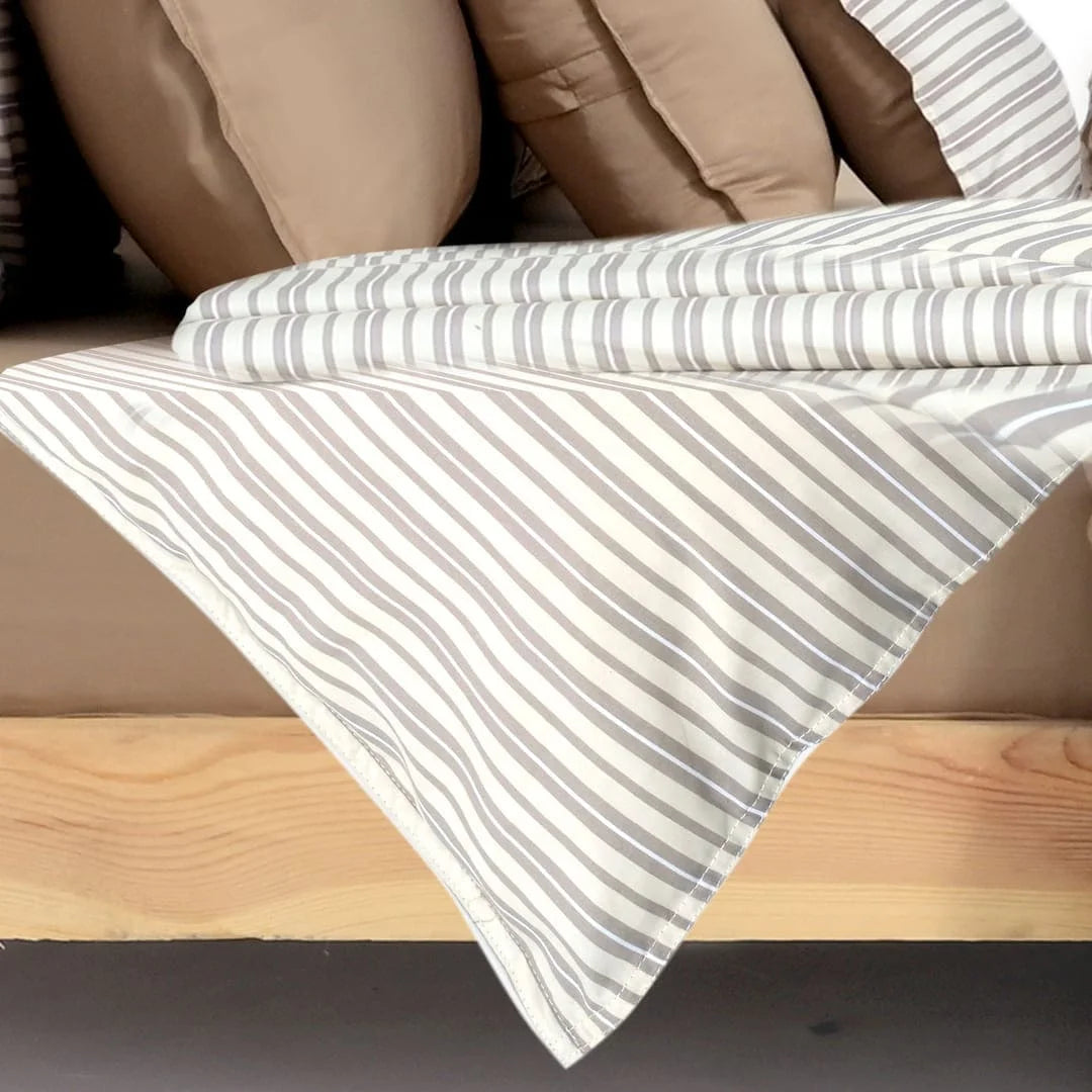 Linen Blend AC Comforter With 2 Pillow Cases and 1 Breakfast Pillow - Vesper