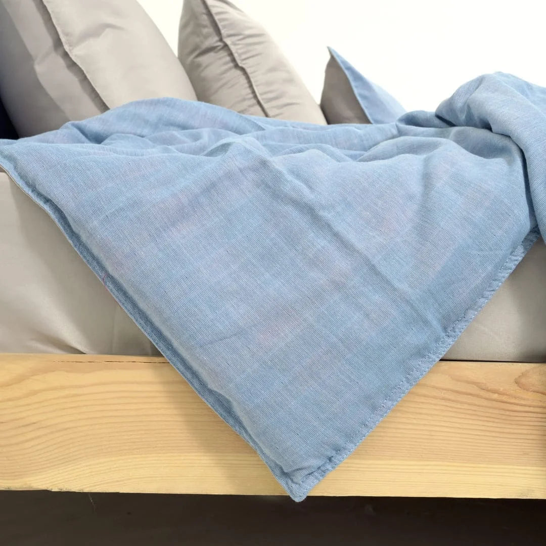 Linen Blend AC Comforter With 2 Pillow Cases and 1 Breakfast Pillow - Xavia