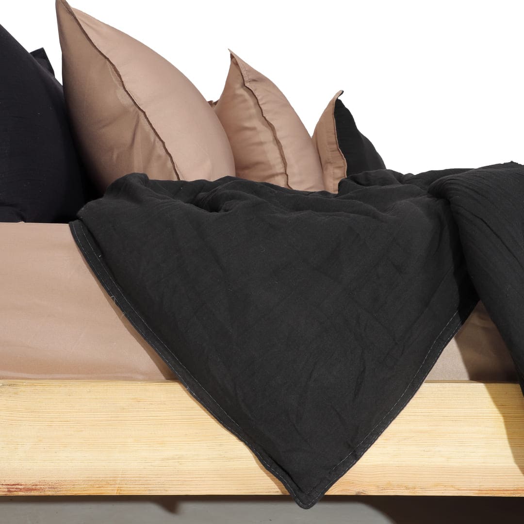 Linen Blend AC Comforter With 2 Pillow Cases and 1 Breakfast Pillow - Cosmos