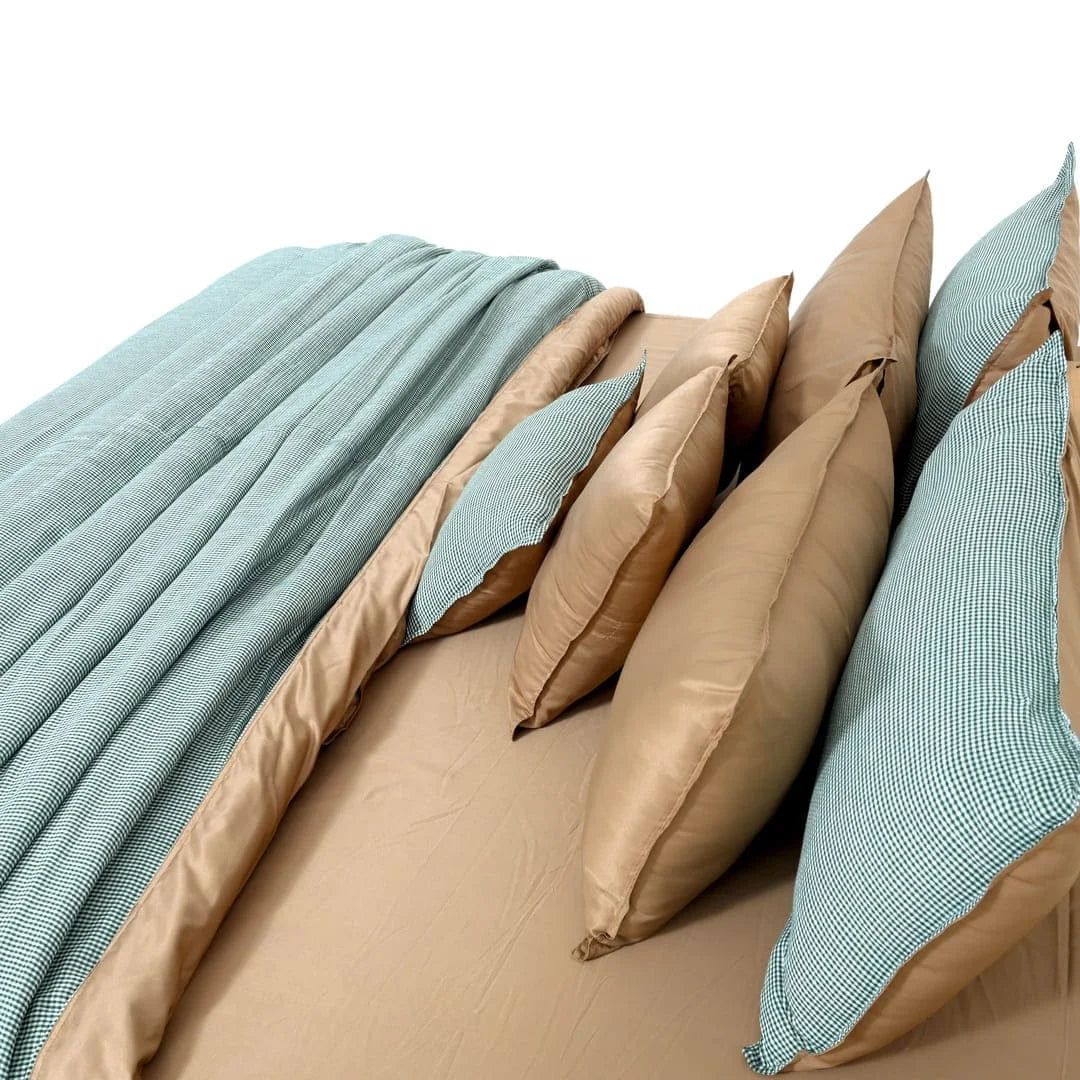 Linen Blend AC Comforter With 2 Pillow Cases and 1 Breakfast Pillow - Brume