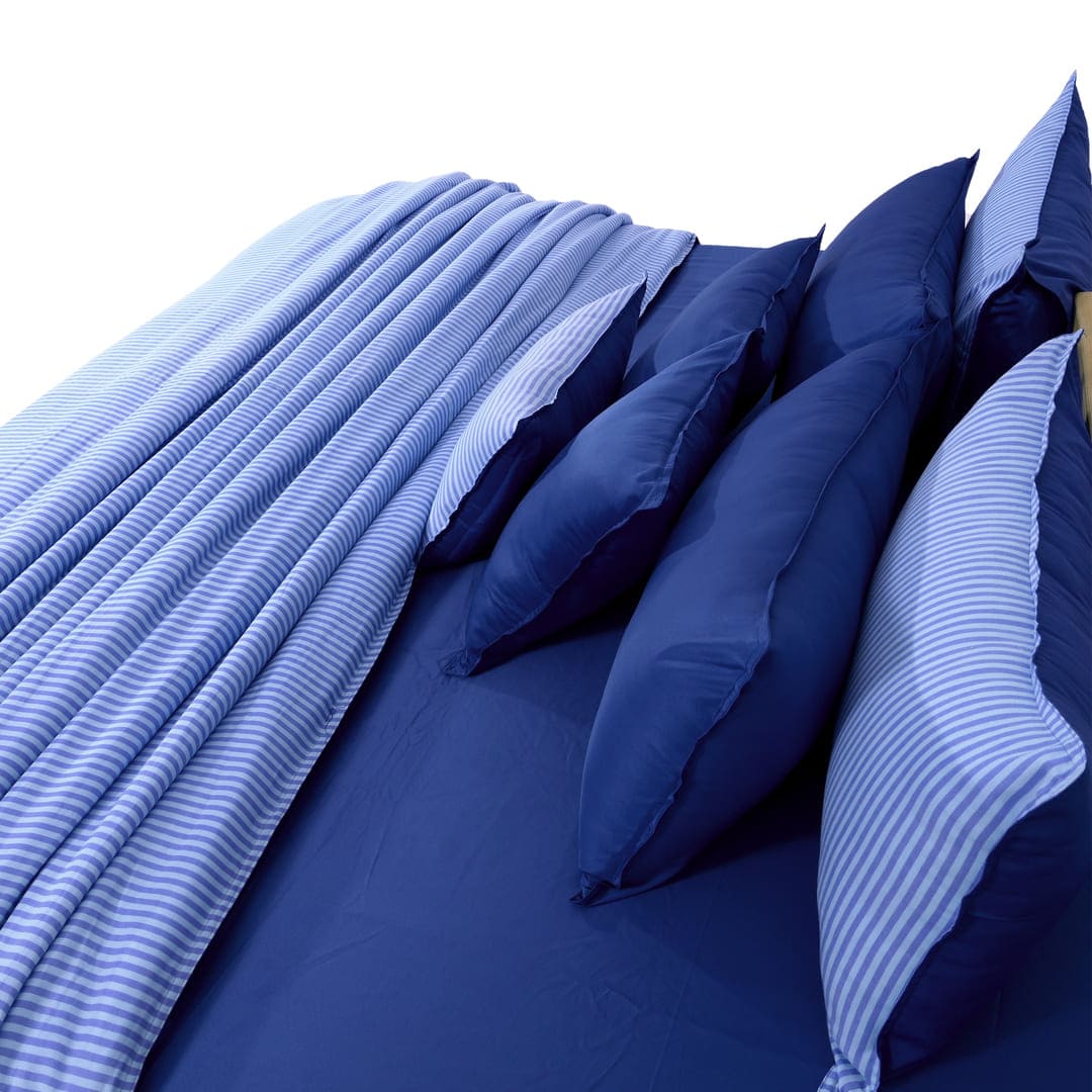 Zarf Linen Blend Bedding Set Of 9 - Sail
