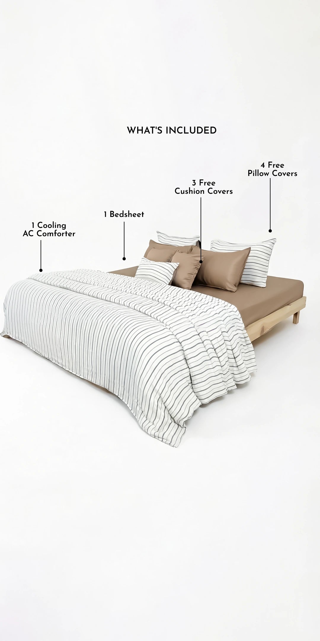 Zarf Linen Blend Bedding Set Of 9 - Arden