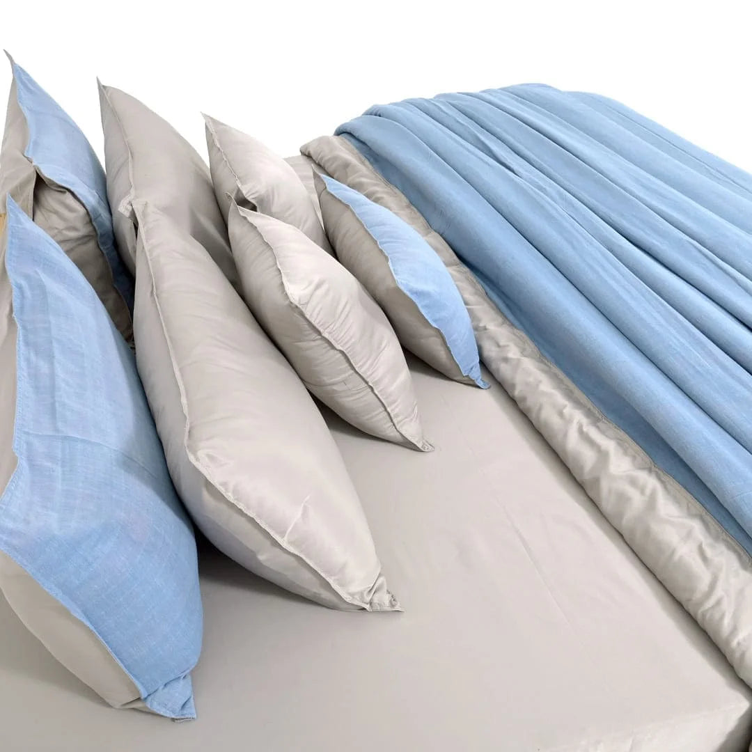 Linen Blend AC Comforter With 2 Pillow Cases and 1 Breakfast Pillow - Xavia