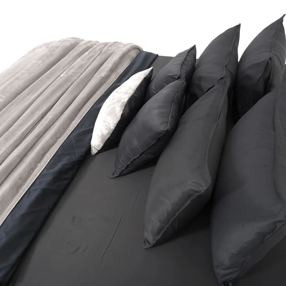 Zarf Premium AC Dohar With Two Pillow Covers & One Breakfast Cushion Cover - Greystone