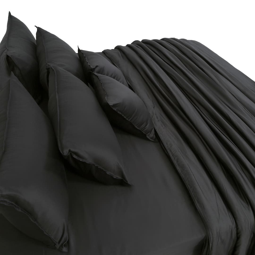 Zeries Egyptian Cotton Bedsheets With 2 Pillow Cases & 2 Cushion Covers - Raven