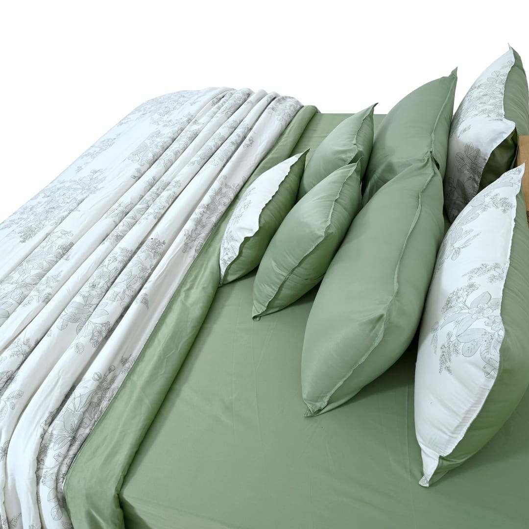 Zarf AC Comforter With 2 Pillow Cases and 1 Breakfast Pillow - Willow