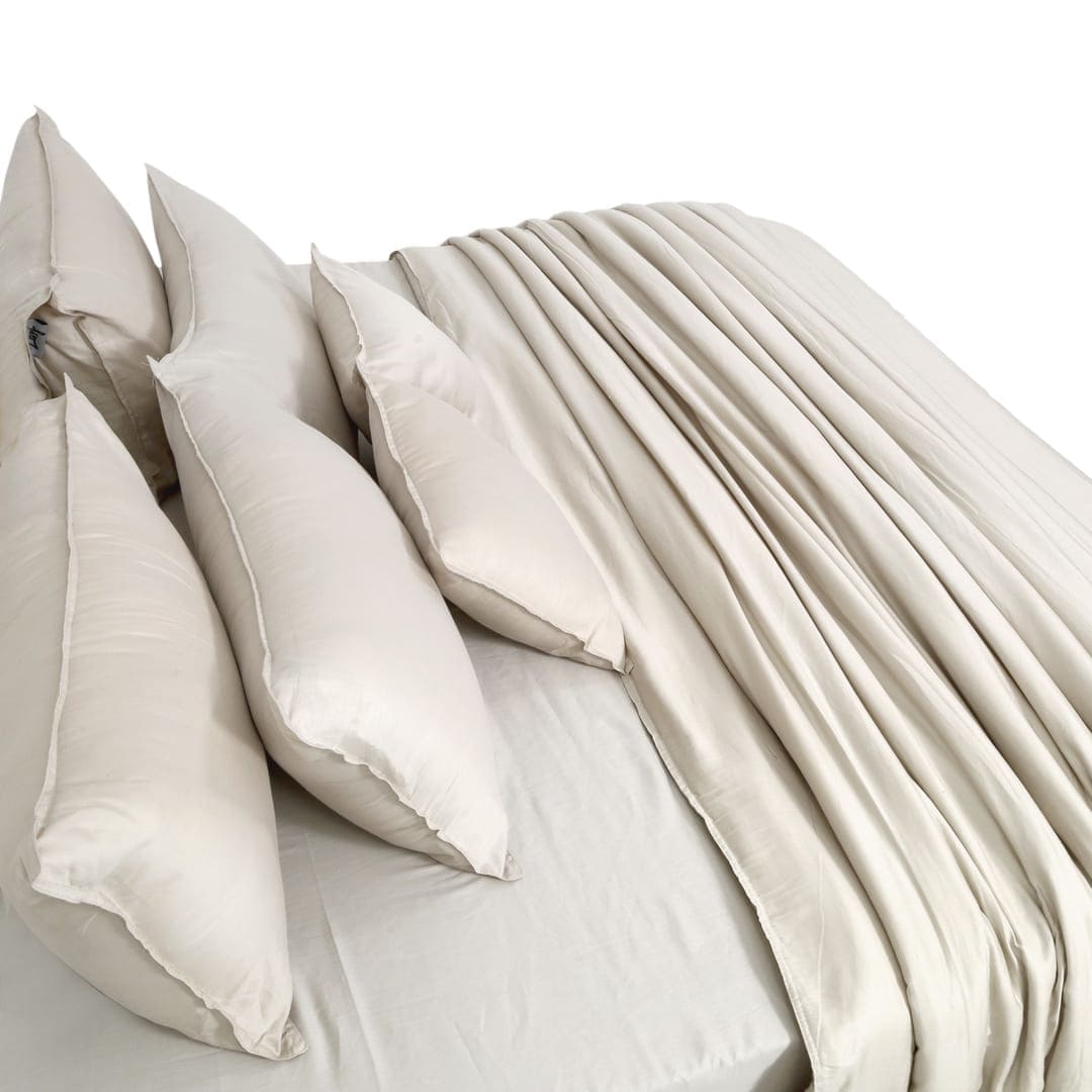 Zeries Egyptian Cotton Bedsheets With 2 Pillow Cases & 2 Cushion Covers - Shell