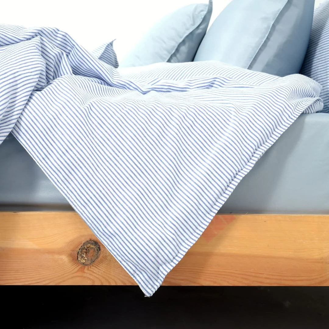 Zarf Linen Blend Bedding Set Of 9 - Breeze