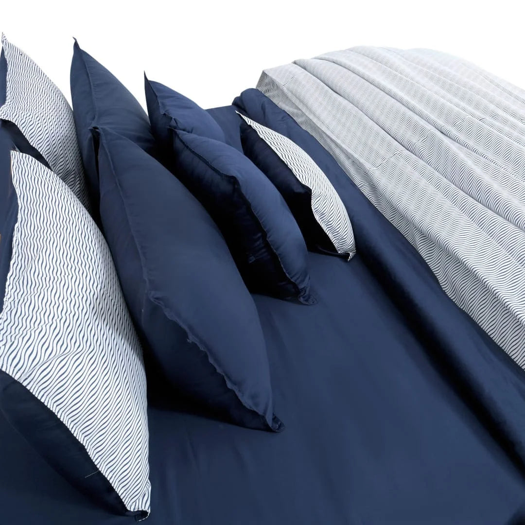 Zarf Linen Blend Bedding Set Of 9 - Inkwave