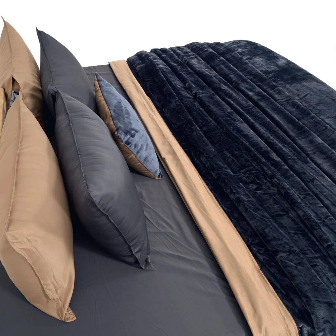 Zarf Premium AC Dohar With Two Pillow Covers & One Breakfast Cushion Cover - Blackstone