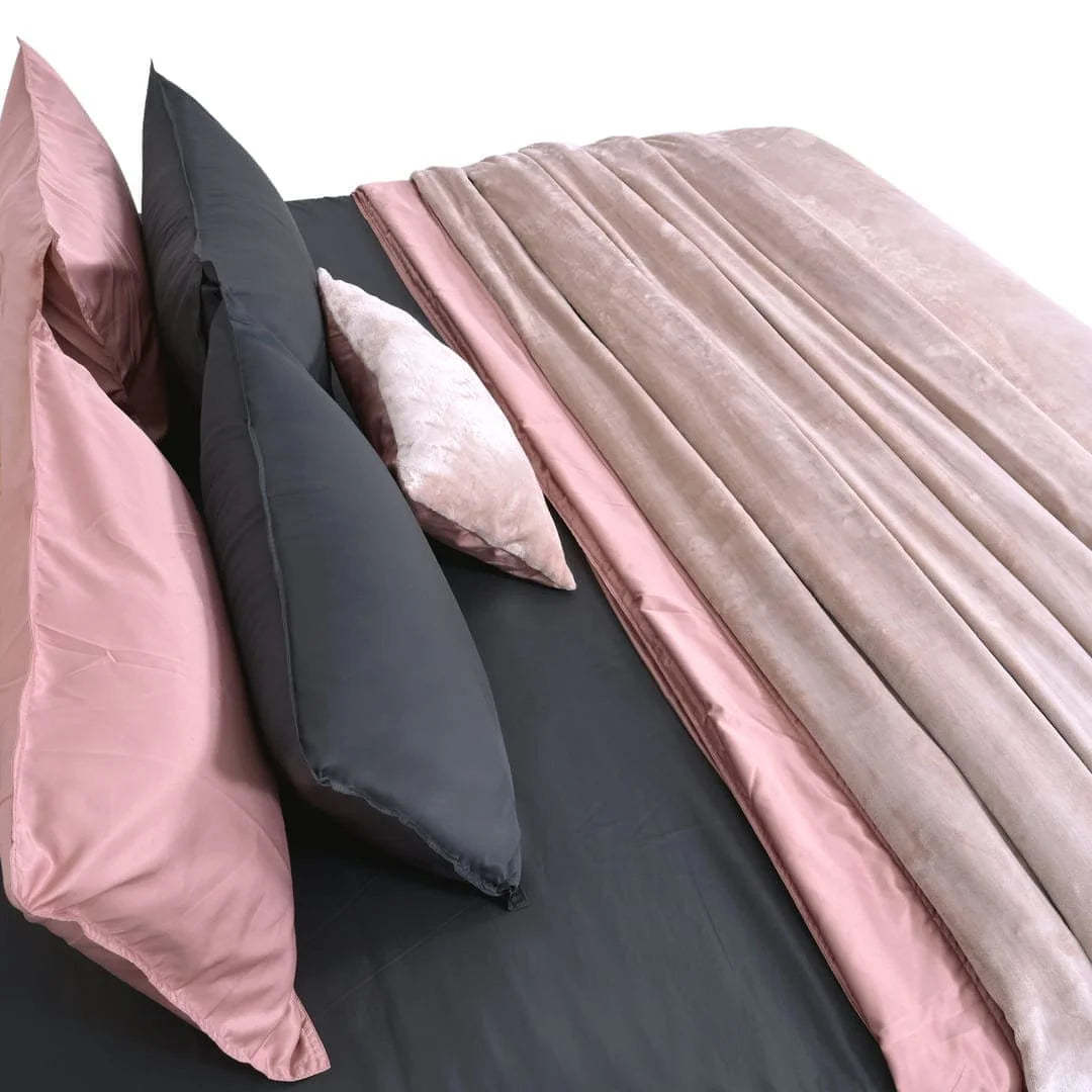 Zarf Premium AC Dohar With Two Pillow Covers & One Breakfast Cushion Cover - Pinkstone