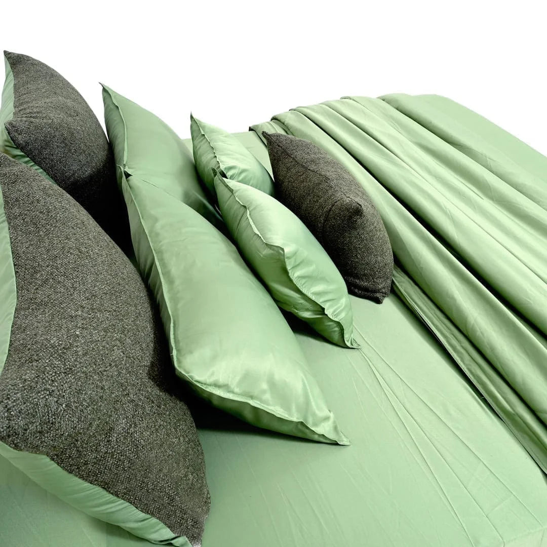 ZARF Italian Staple Weave Comforter With 2 Designer Pillow Cases 1 Breakfast Cushion Cover - Aeris