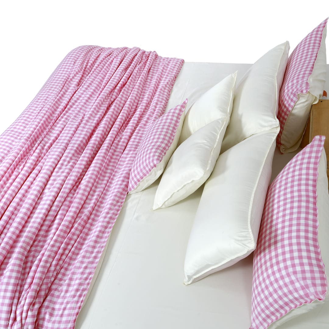 Linen Blend AC Comforter With 2 Pillow Cases and 1 Breakfast Pillow - Poppy