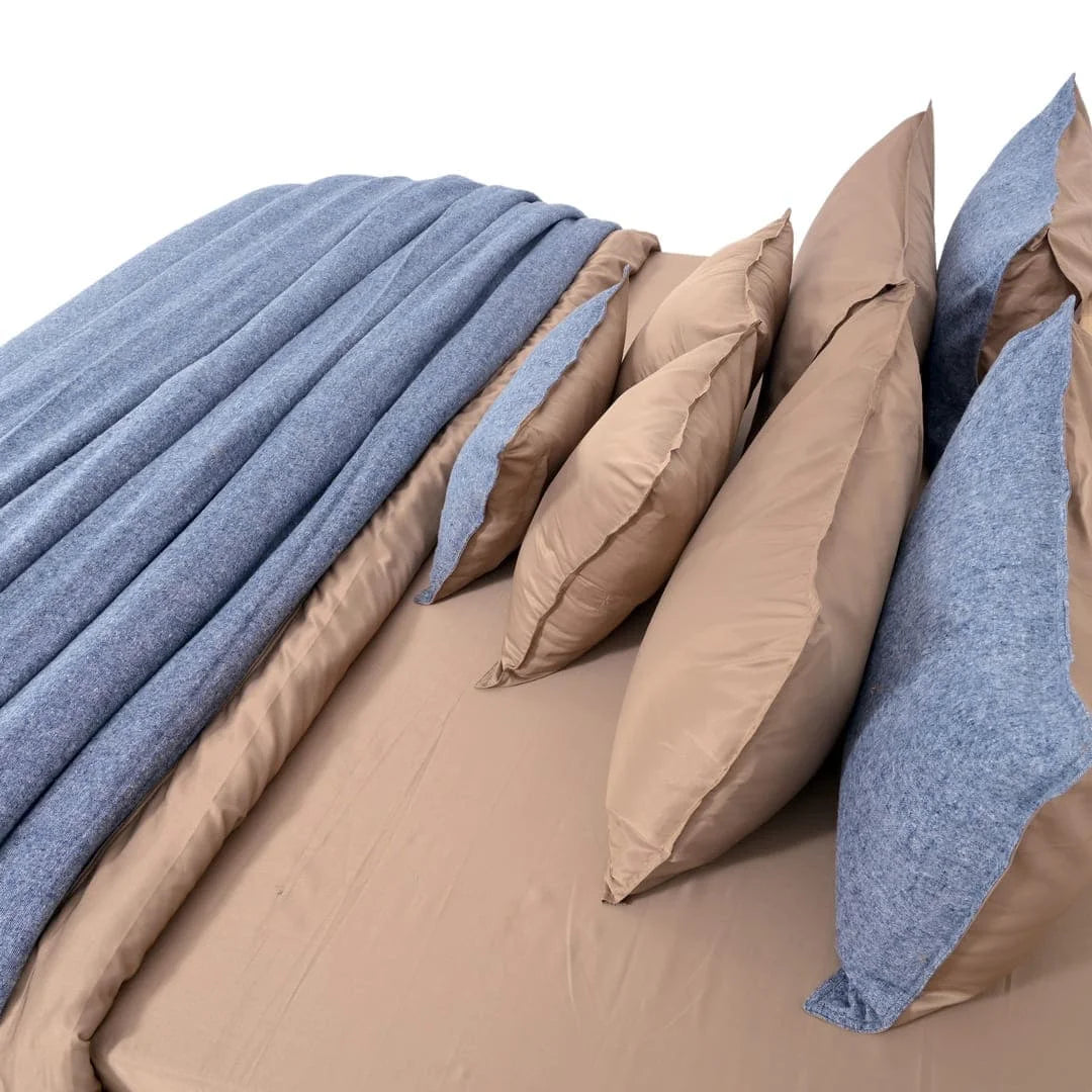 Linen Blend AC Comforter With 2 Pillow Cases and 1 Breakfast Pillow - Fleck