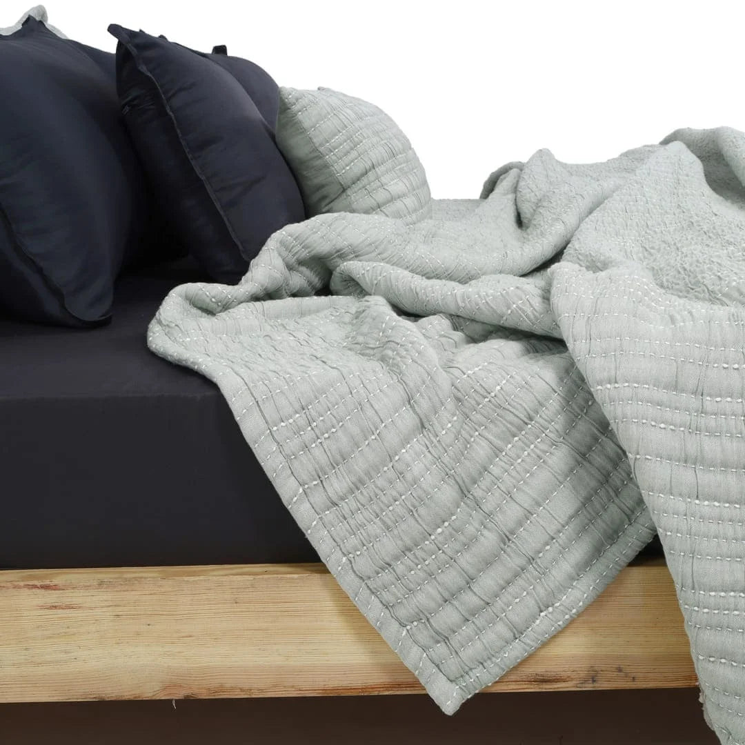 Zarf King Size Pure Cotton Cottage Blanket with 2 Pillowcases and 1 Cushion Cover - Springleaf