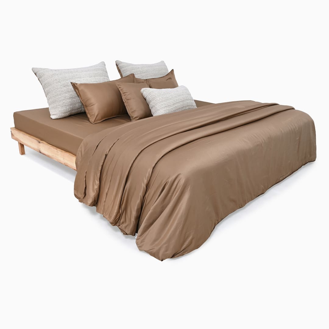 ZARF Italian Staple Weave Comforter With 2 Designer Pillow Cases 1 Breakfast Cushion Cover - Aven