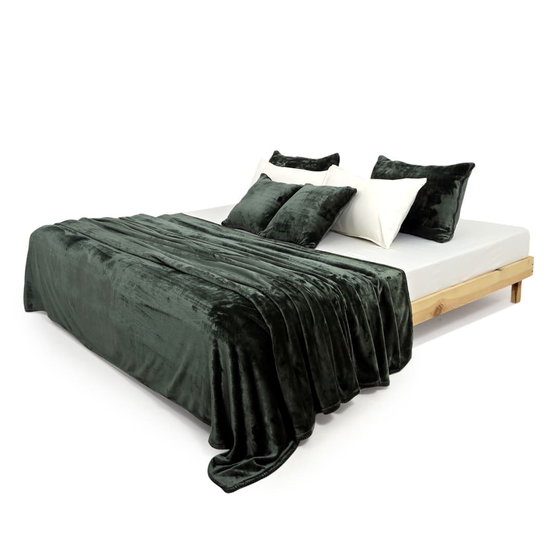 Zarf All-Season Premium AC Blanket With Two Cushion Covers - Olive