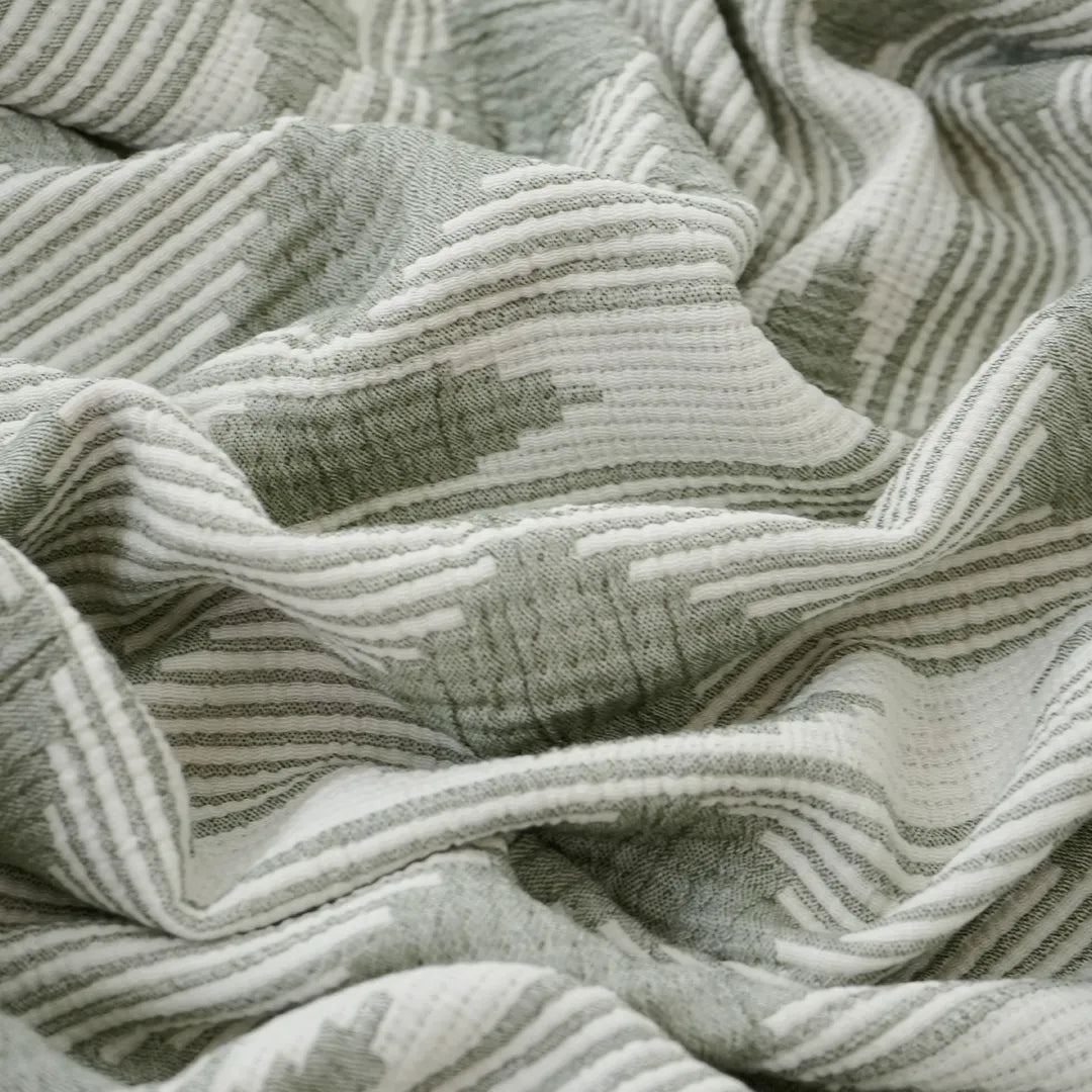 Zarf California King Size Plush Cotton AC Blanket With 2 Pillow Cases - Lunar Dust